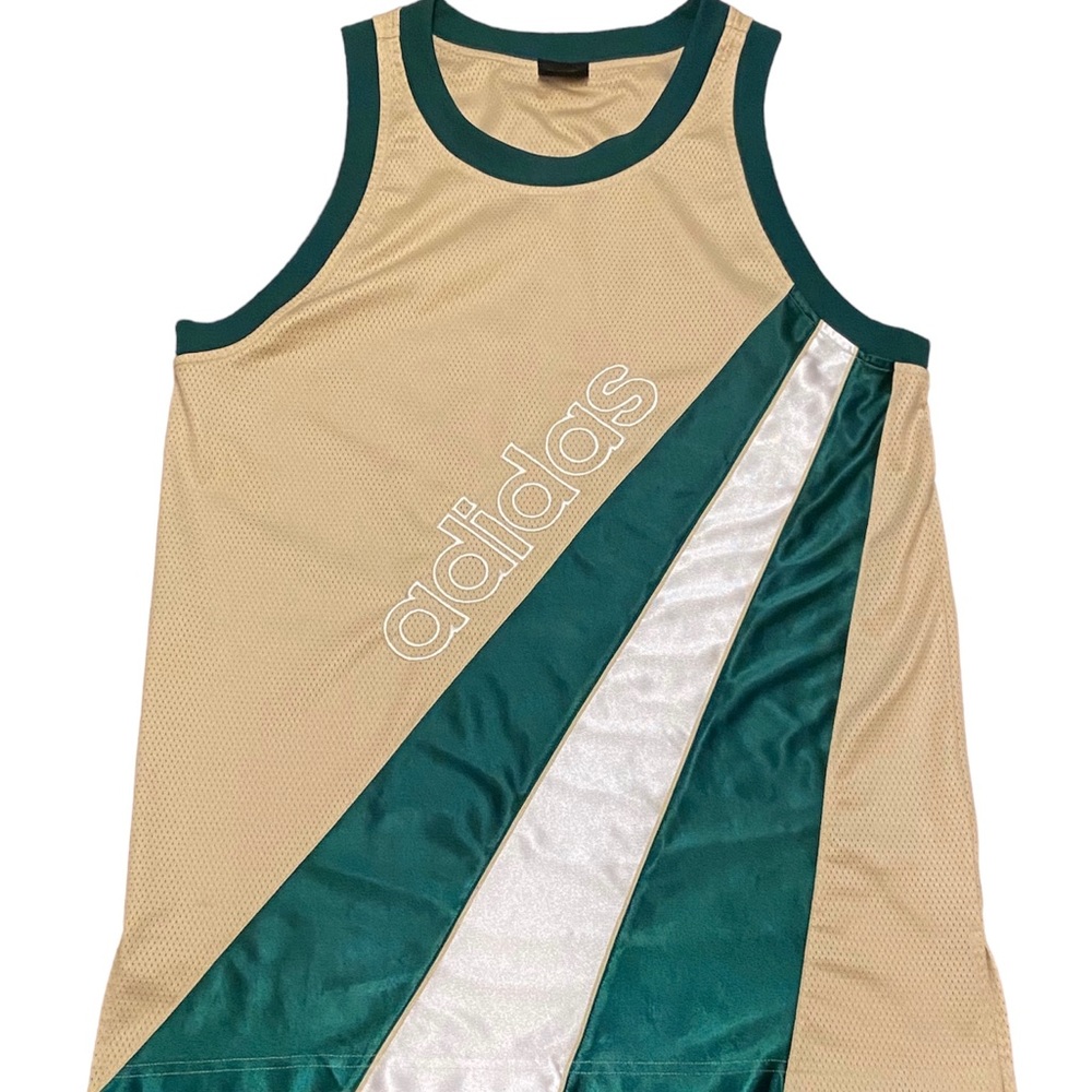 Adidas Vintage 1990s Sports Vest Basketball Athletics Green Gold Size Mens Med